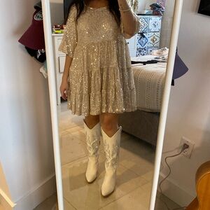 Amazing Lace sequin babydoll dress